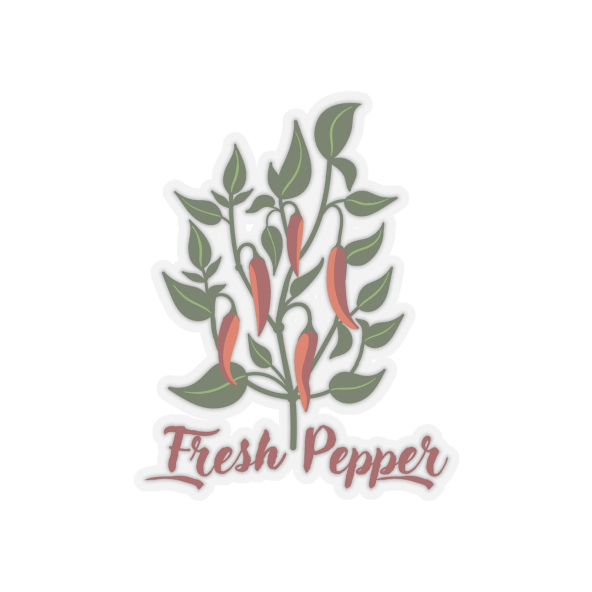 Fresh Pepper Sticker Dark Green