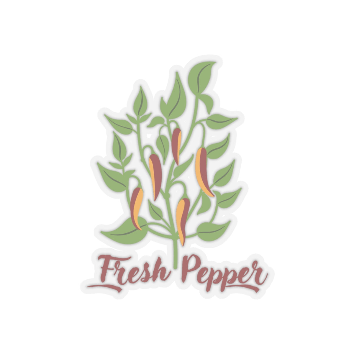 Fresh Pepper Sticker Medium Green